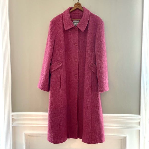 Marvin Richards Jackets & Blazers - Vintage Marvin Richards Wool Tweed Pink Long Coat – Women’s 3X Barbie Plus GUC